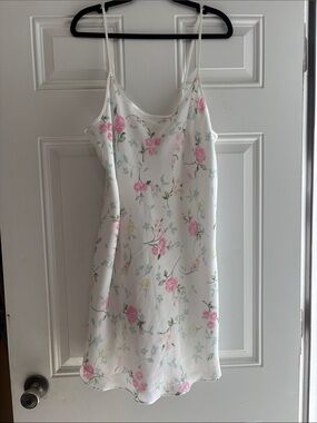 Preview Collection White Lingerie Slip with Subtle Green Accent